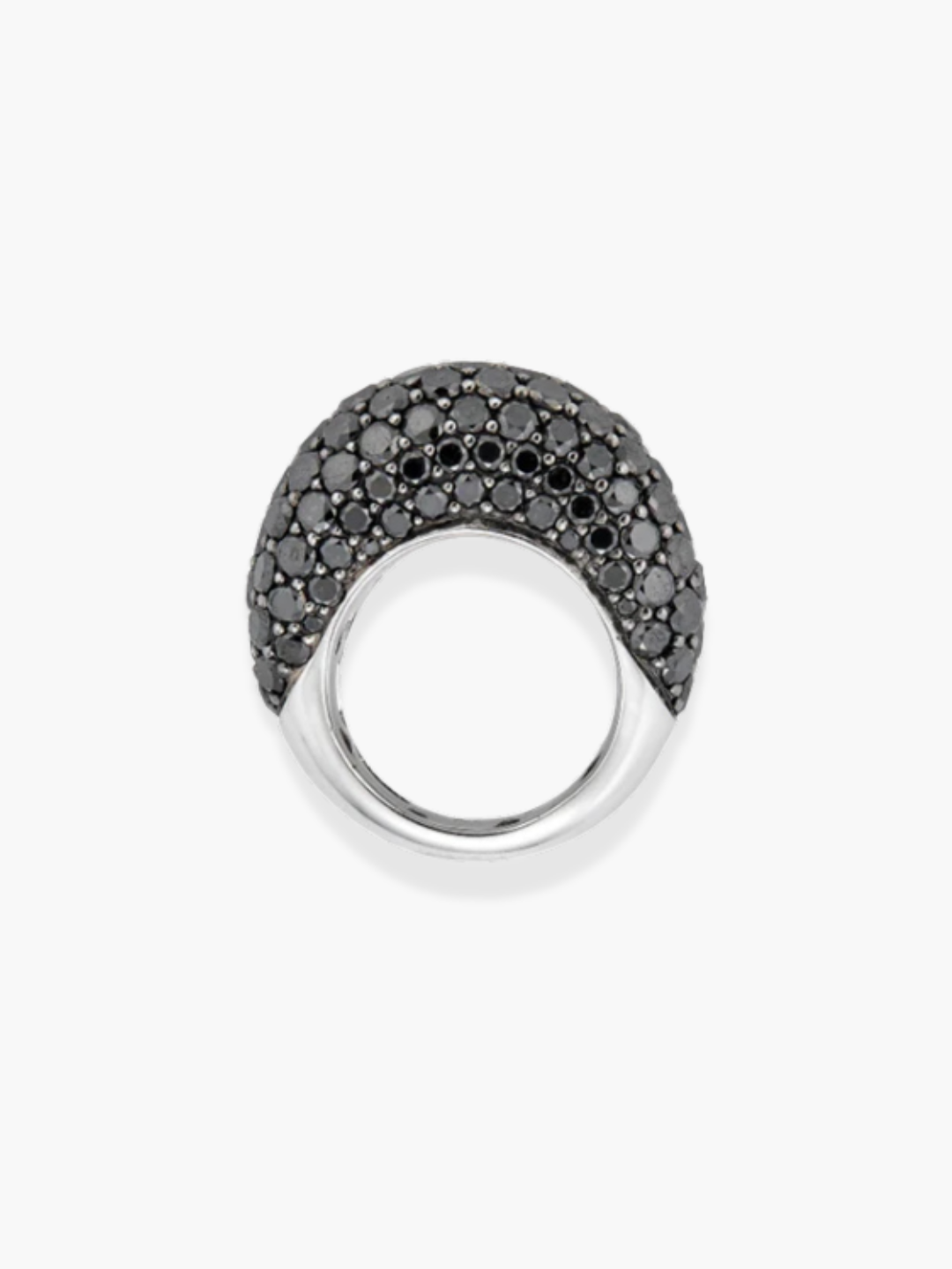 18k White Gold Black Diamond Duomo Ring