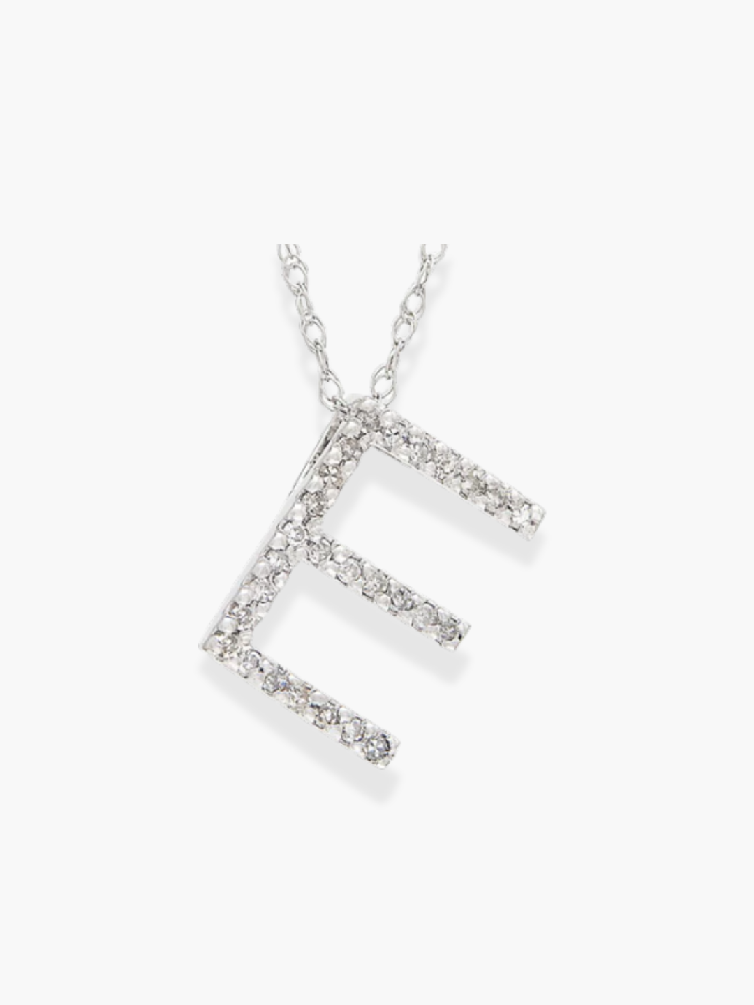 14k White Gold Initial Necklace