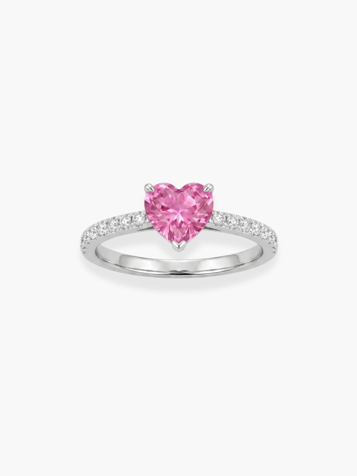 Pink Sapphire Heart Ring