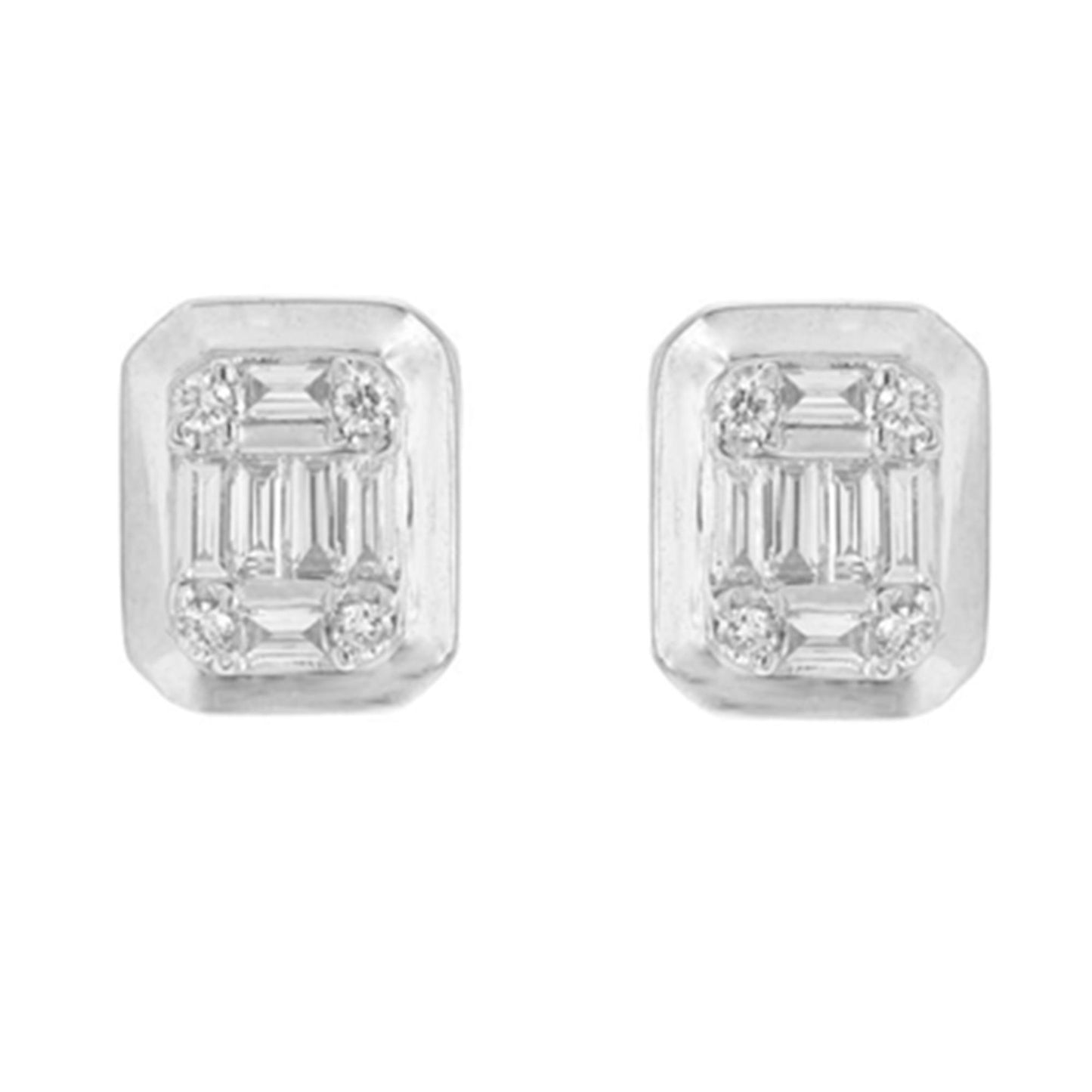 18k white gold diamond studs