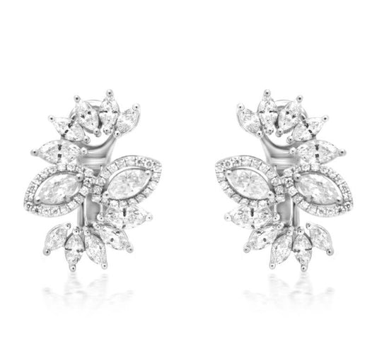 18K White Gold Diamond Earrings