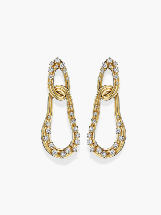 18K Hueb Yellow Gold Diamond Earrings