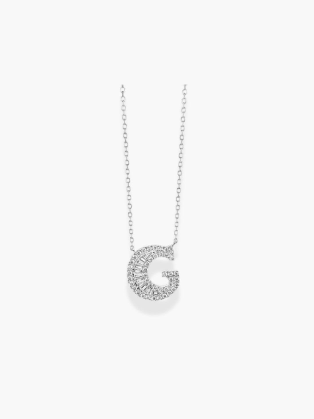 18k White Gold Initial Necklace