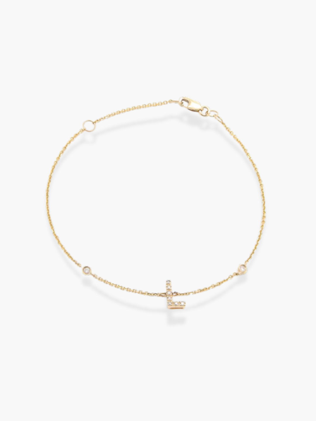 14K Yellow Gold Diamond Initials Bracelet