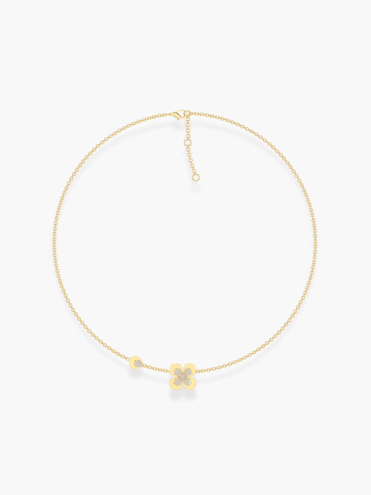18k Yellow Gold Florea Diamond 1 Motif Necklace
