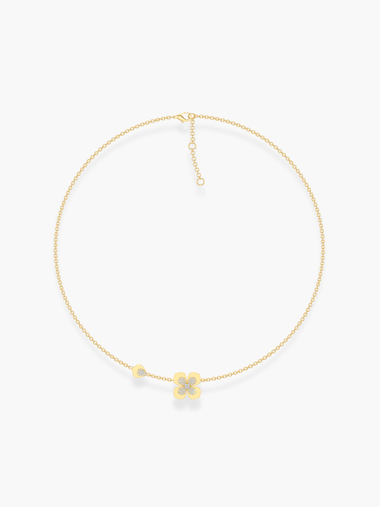 18k Yellow Gold Florea Diamond 1 Motif Necklace
