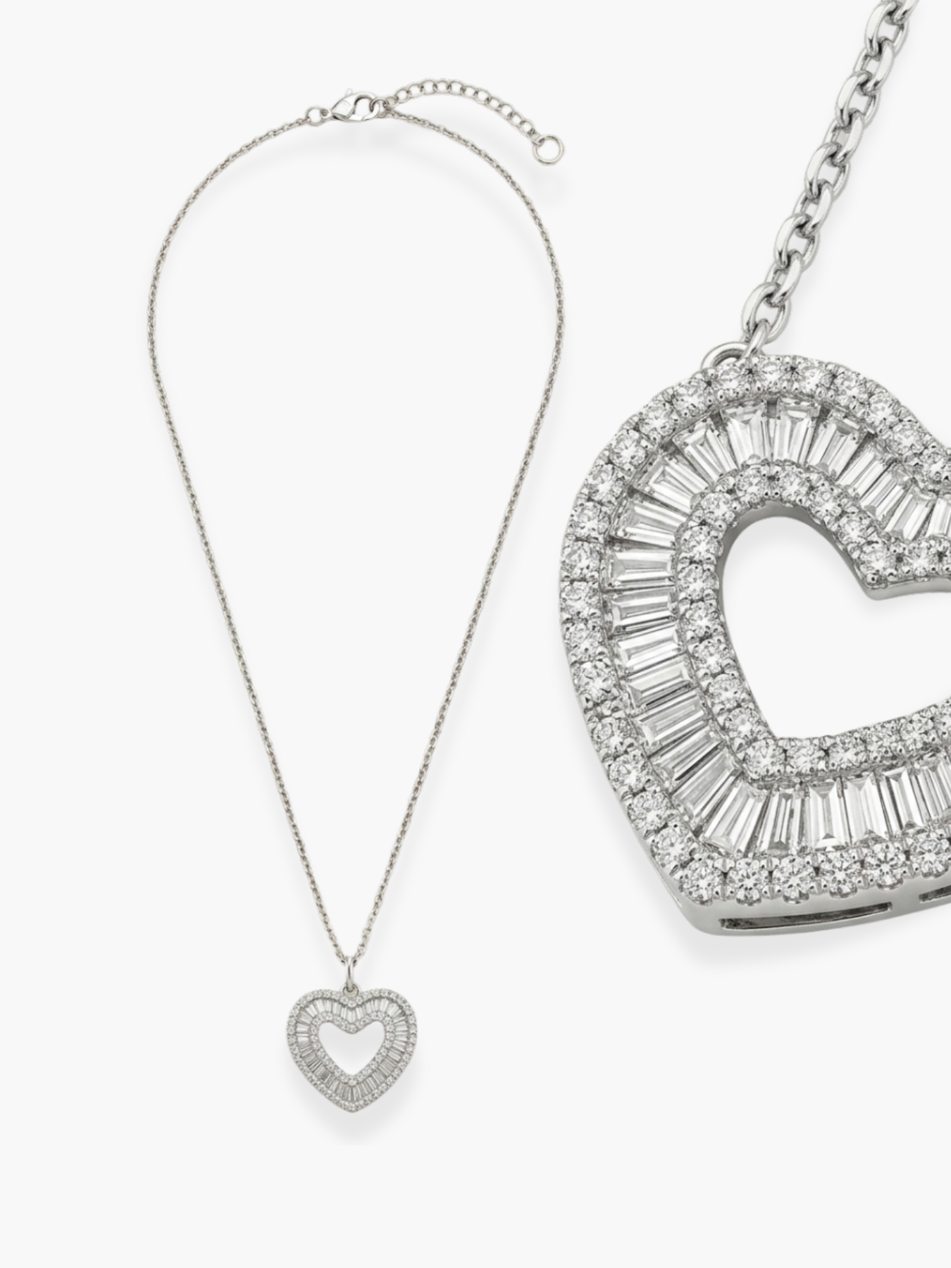 18k White Gold Heart Pendant Necklace