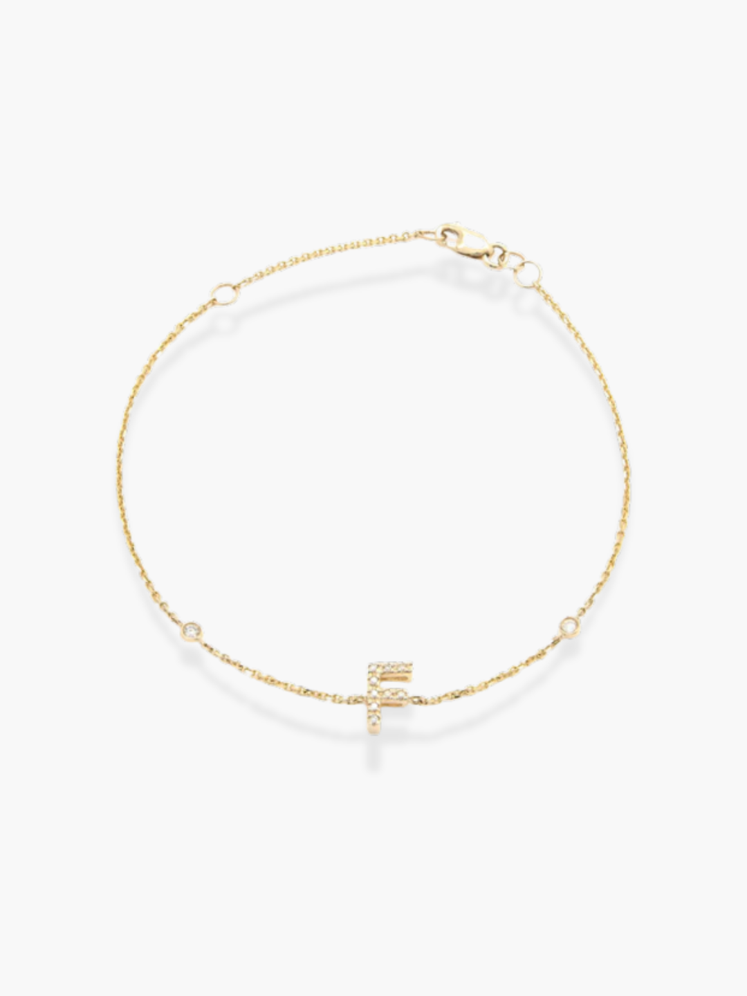 14K Yellow Gold Diamond Initials Bracelet