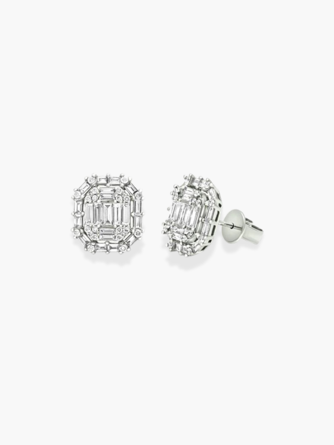 18K White Gold Diamond Earrings