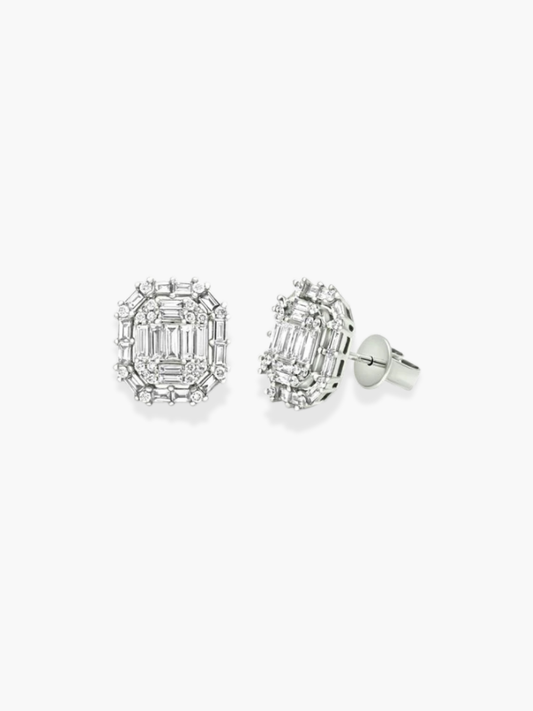 18K White Gold Diamond Earrings