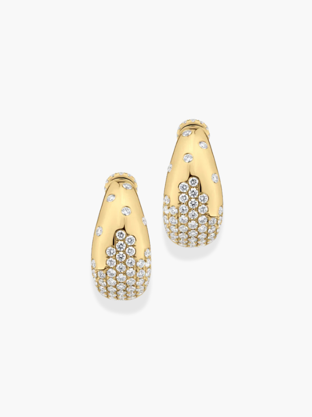 18K YELLOW GOLD DIAMOND HOOP EARRINGS