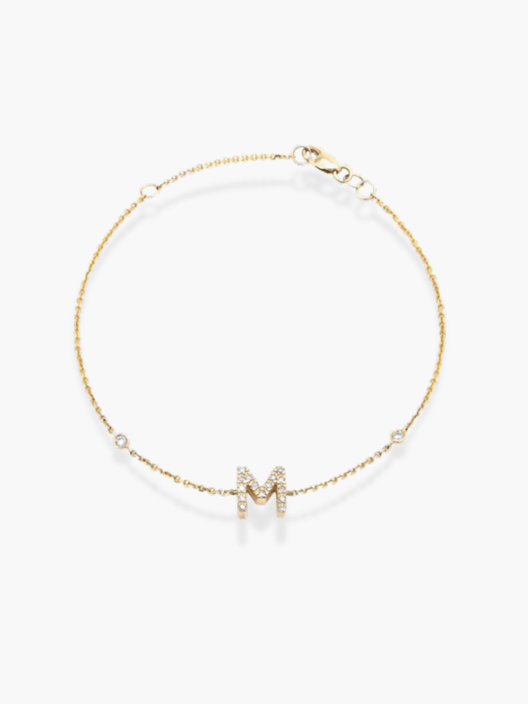 14K Yellow Gold Diamond Initials Bracelet
