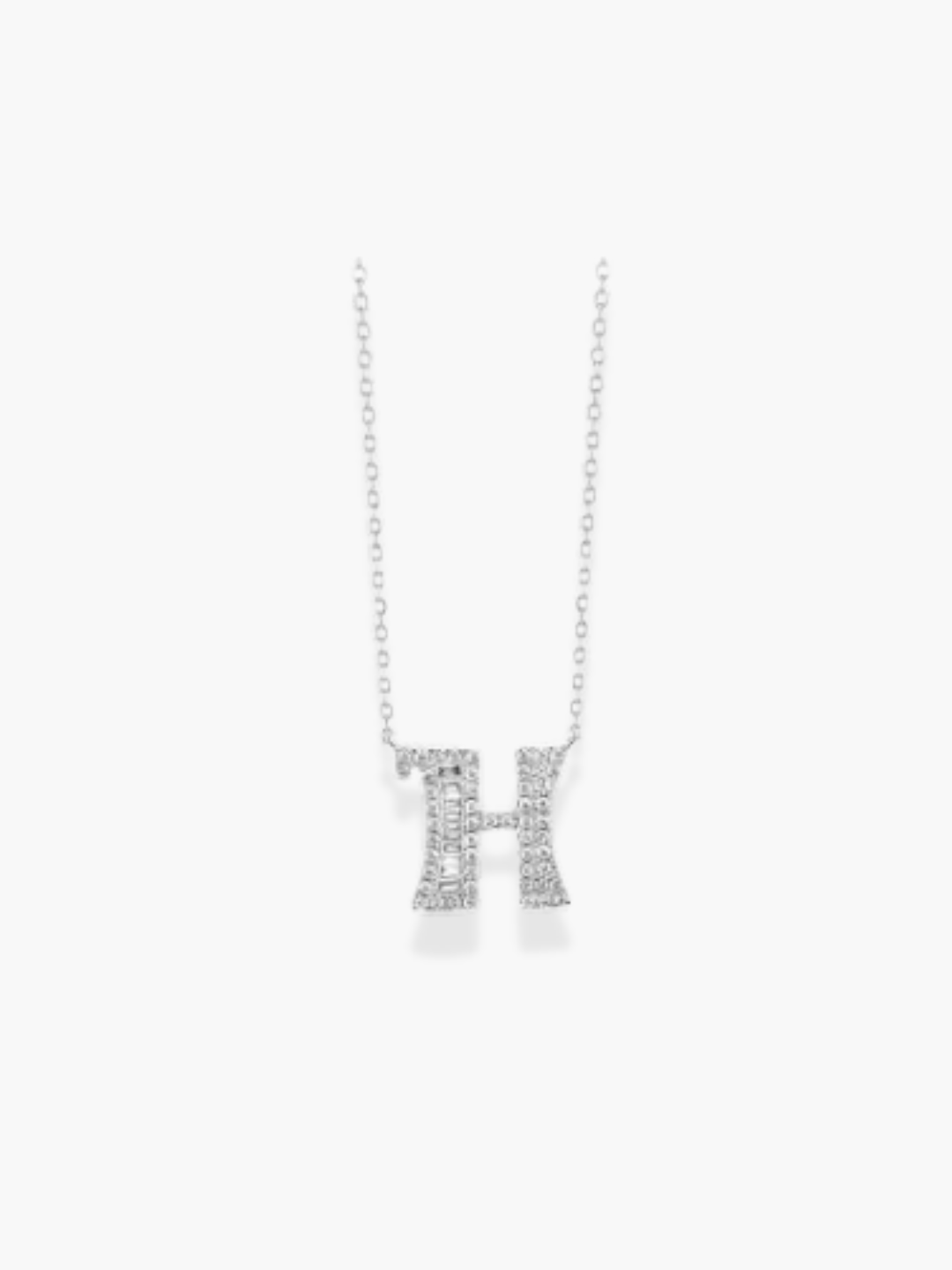 18k White Gold Initial Necklace