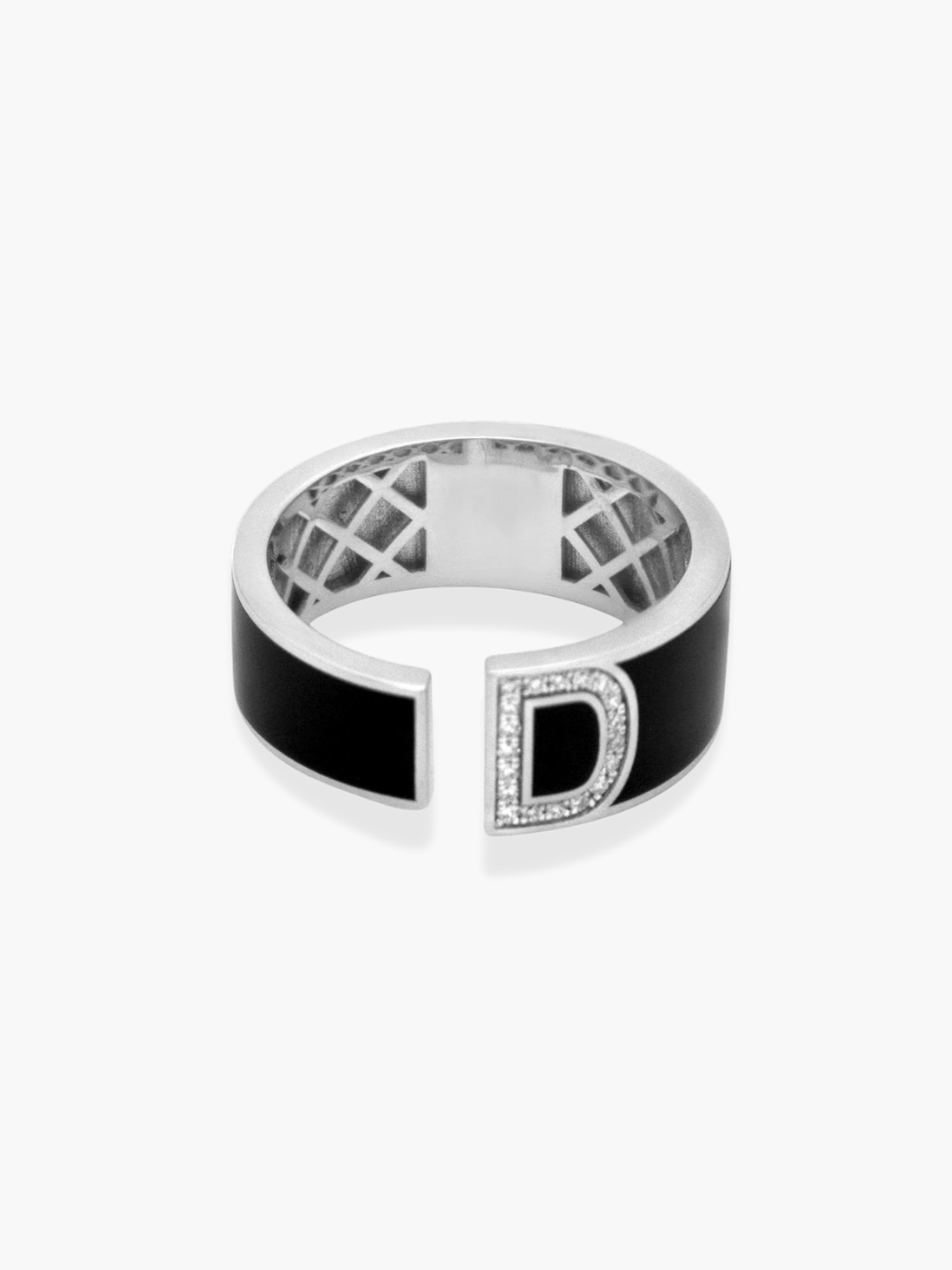 18K White Gold Initial Ring