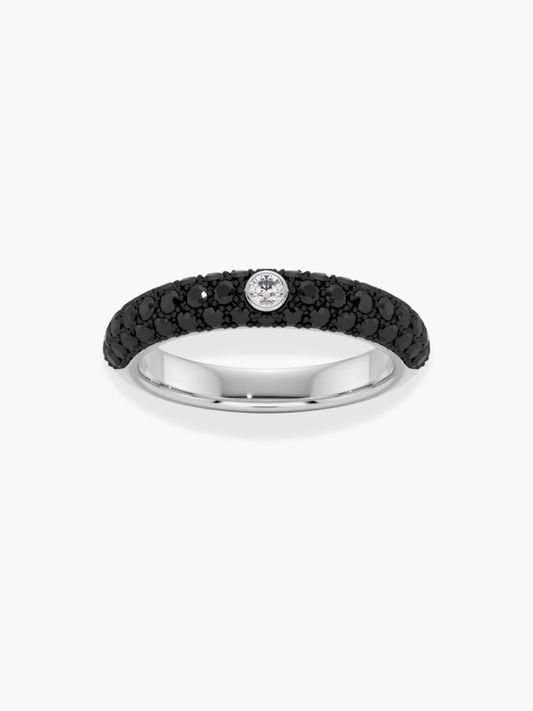 18K White Gold and Black Diamond Ring