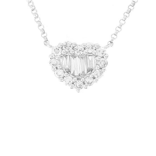 18K Heart Diamond Pendant