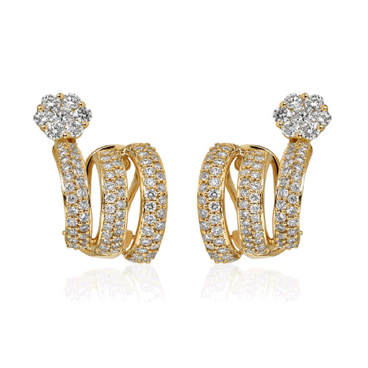 18k Rose Gold Diamond Earrings