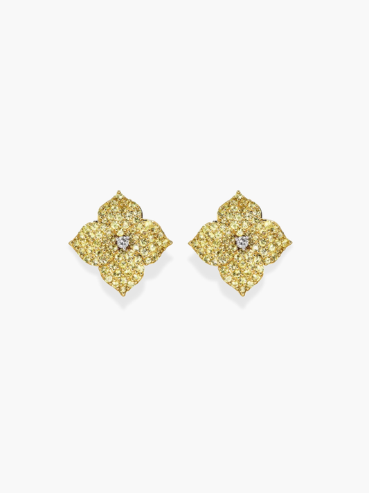 18K Rose Gold Piranesi Yellow Sapphire Earrings