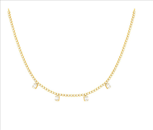 18K Yellow Gold Diamond Choker/Necklace