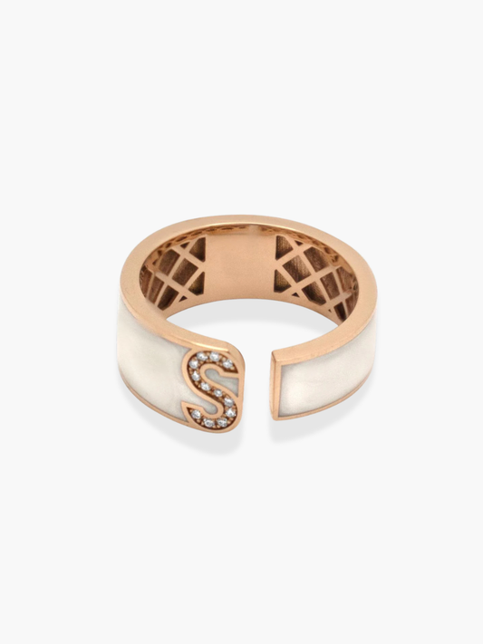 18K Rose Gold Initial Ring