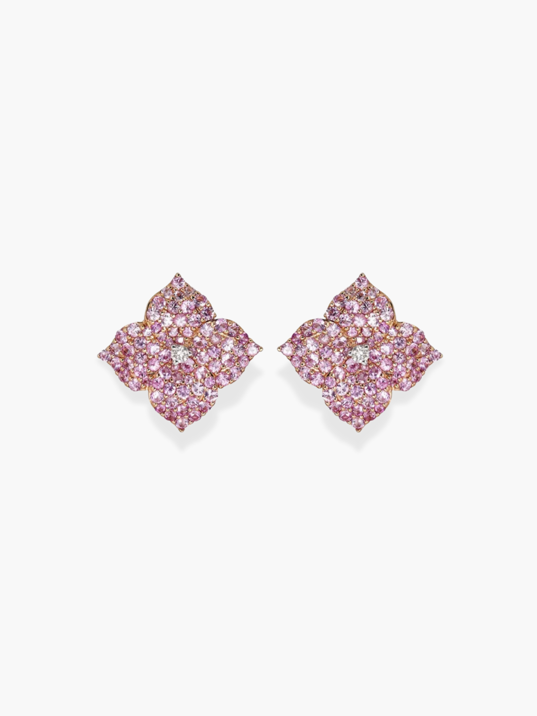 18k Rose Gold Piranesi Pink Sapphire Earrings