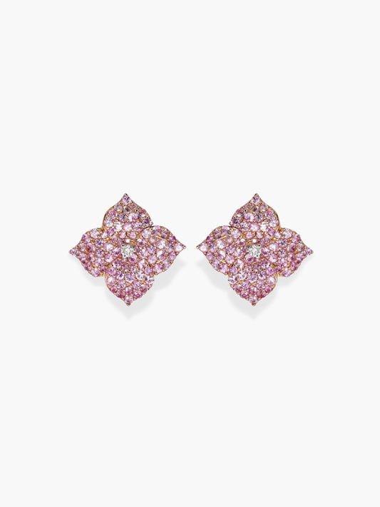 18k Rose Gold Piranesi Pink Sapphire Earrings