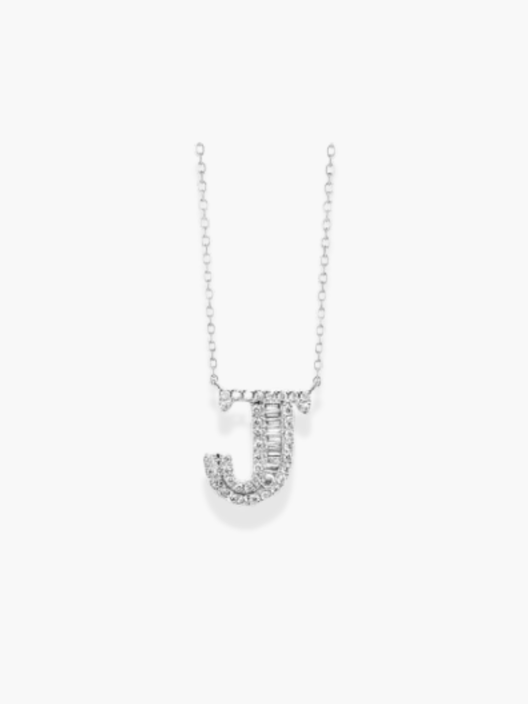 18k White Gold Initial Necklace