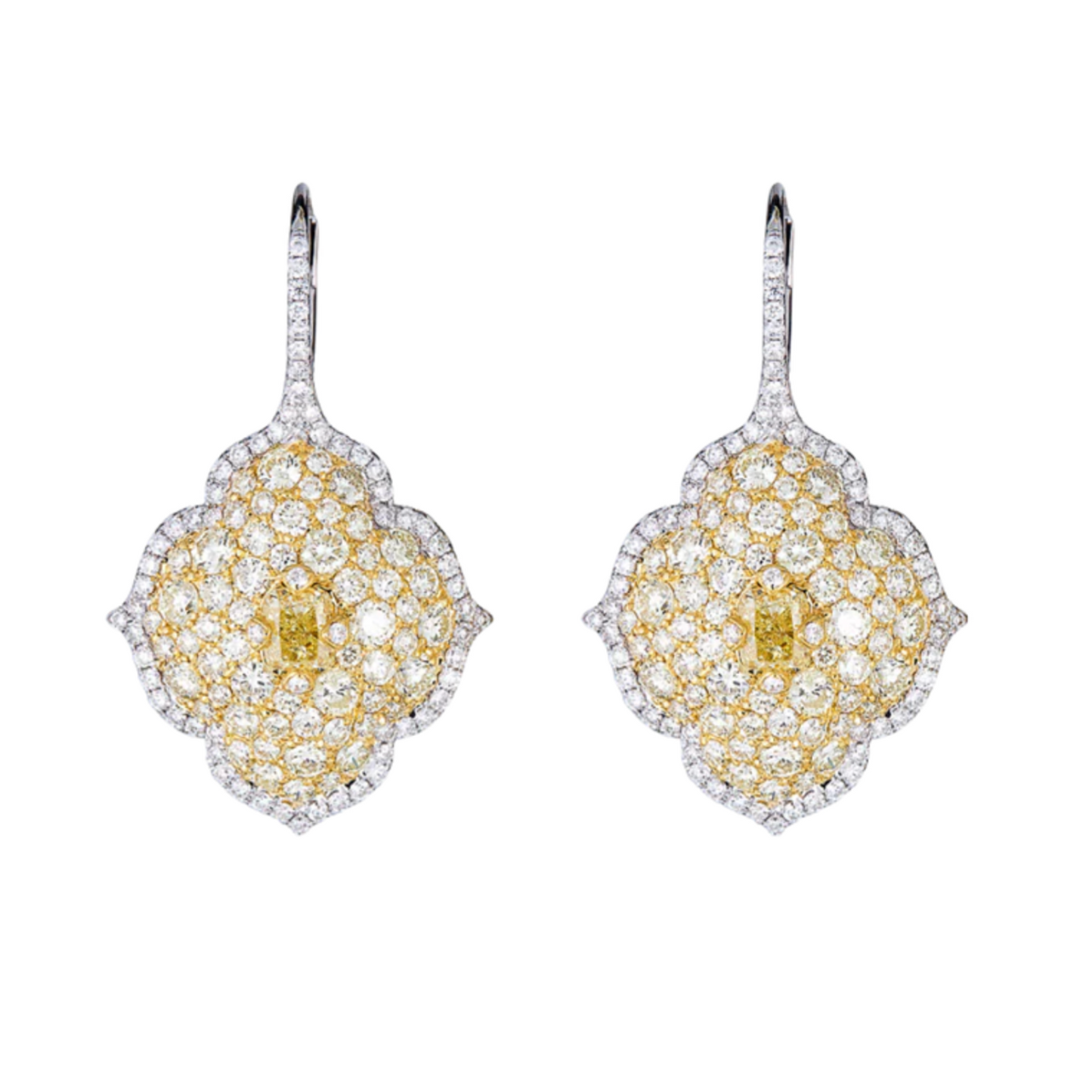 18K White Gold Piranesi Fancy Yellow Diamond Earrings