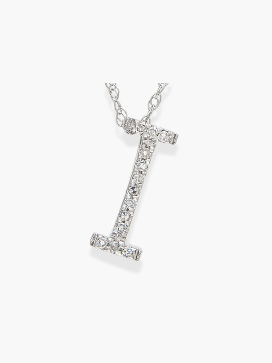 14k White Gold Initial Necklace
