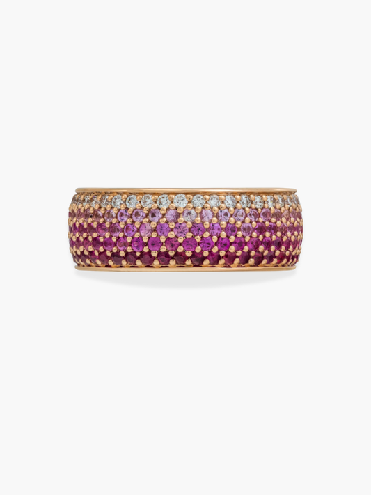 18K Rose Gold Diamond and Pink Sapphire Ring