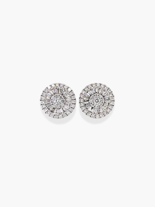 18k white gold diamond earrings