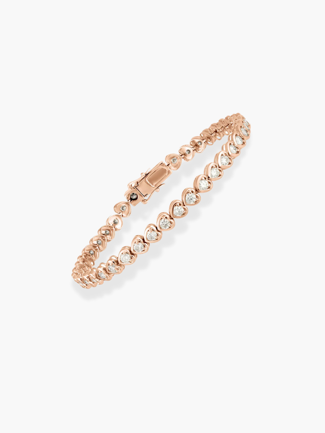 18k rose gold heart shaped single stone bracelet