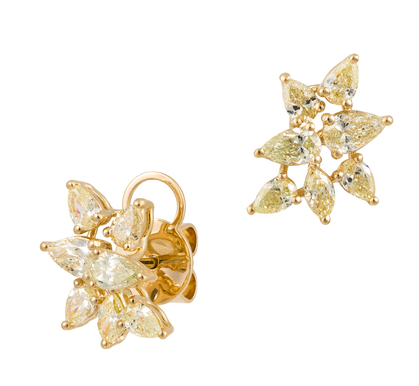 18K Yellow Gold Fancy Yellow Diamond Earrings