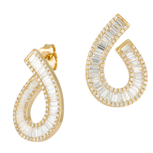 18K Yellow Gold Diamond Earrings