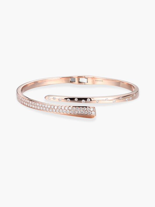 18k Rose Gold Diamond Bangle