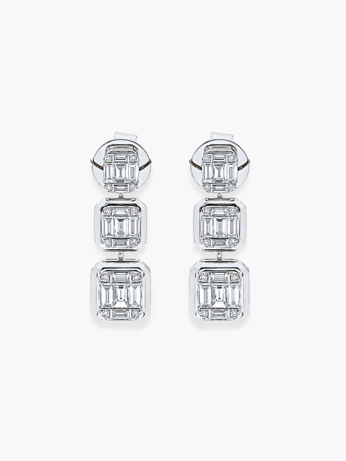 18k White Gold Diamond Earrings