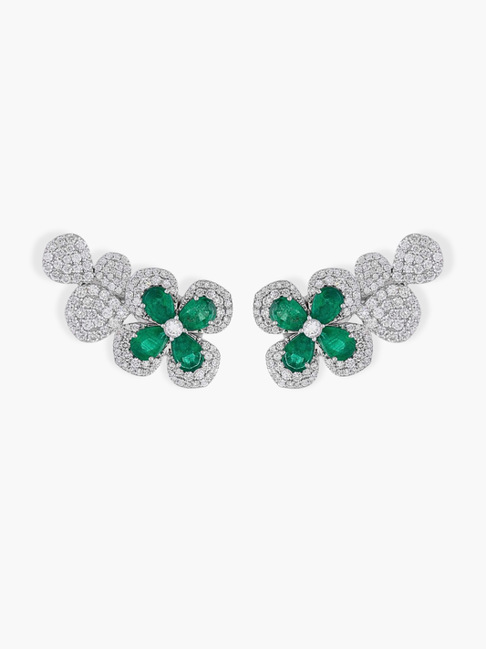 Florea Emerald Climbers Earrings