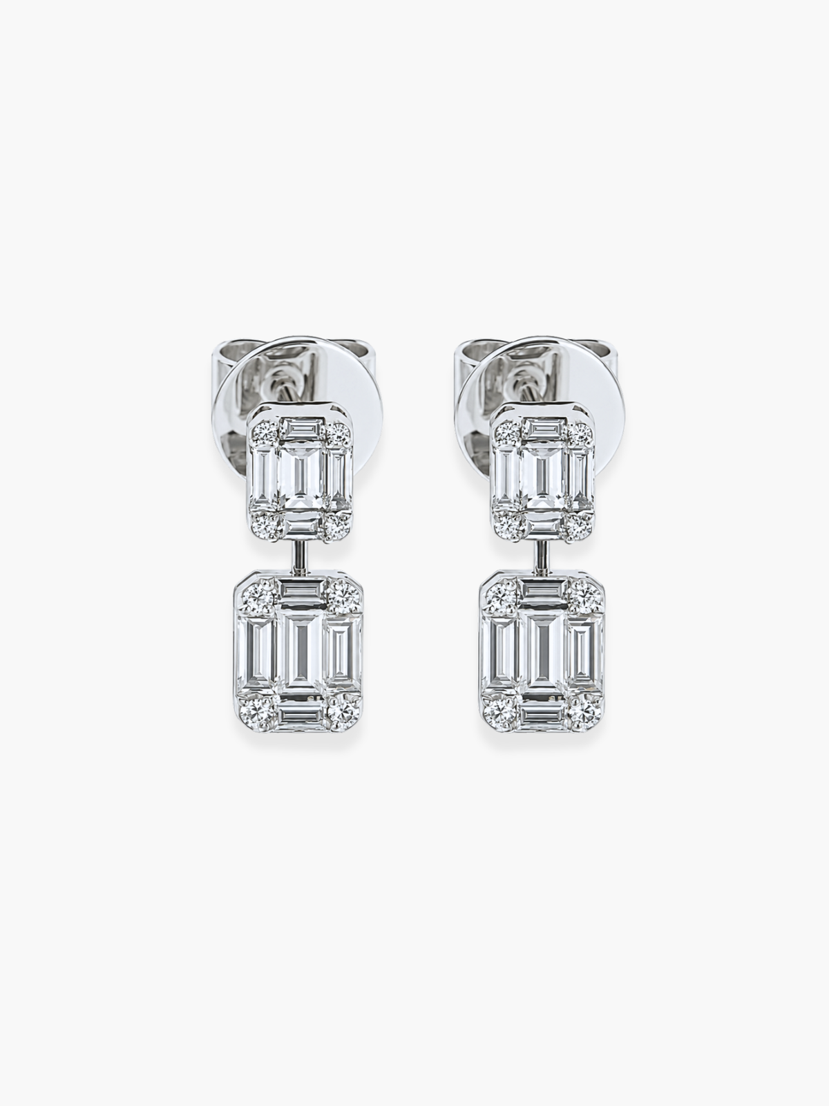 18k White Gold Diamond Earrings