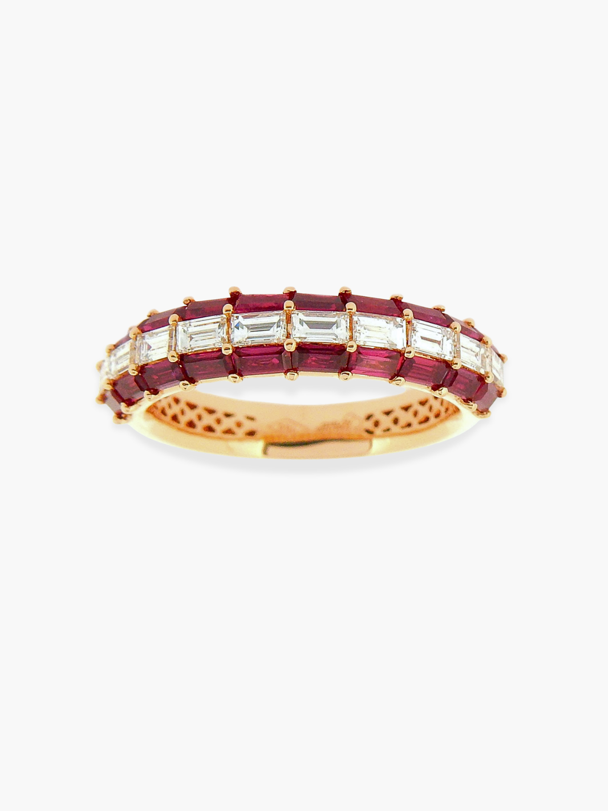 18k Rose Gold Diamond and Ruby Ring