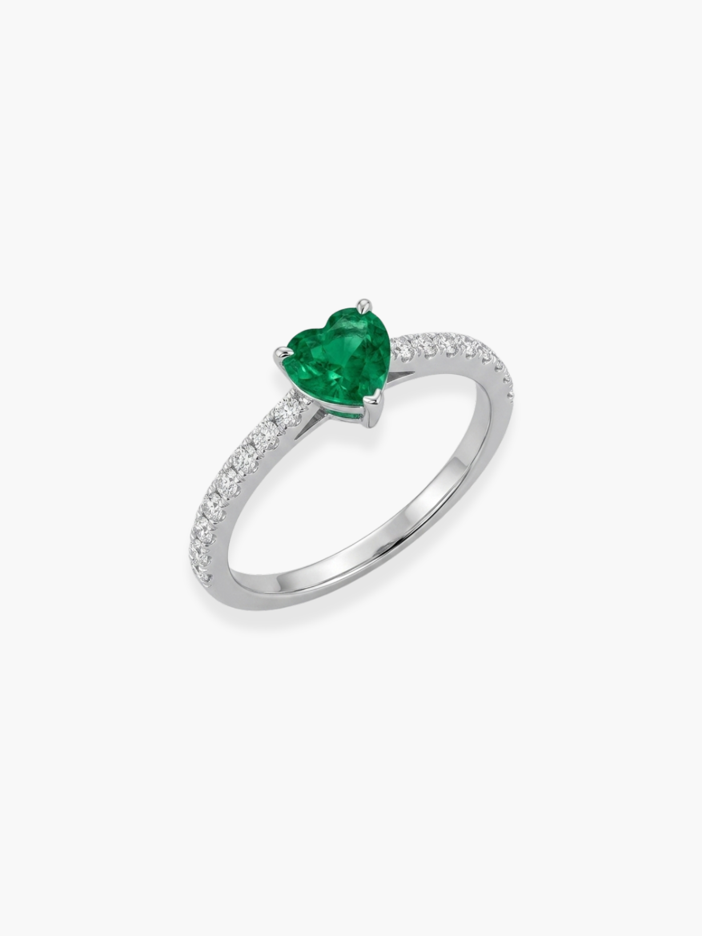 18k White Gold Emerald Ring