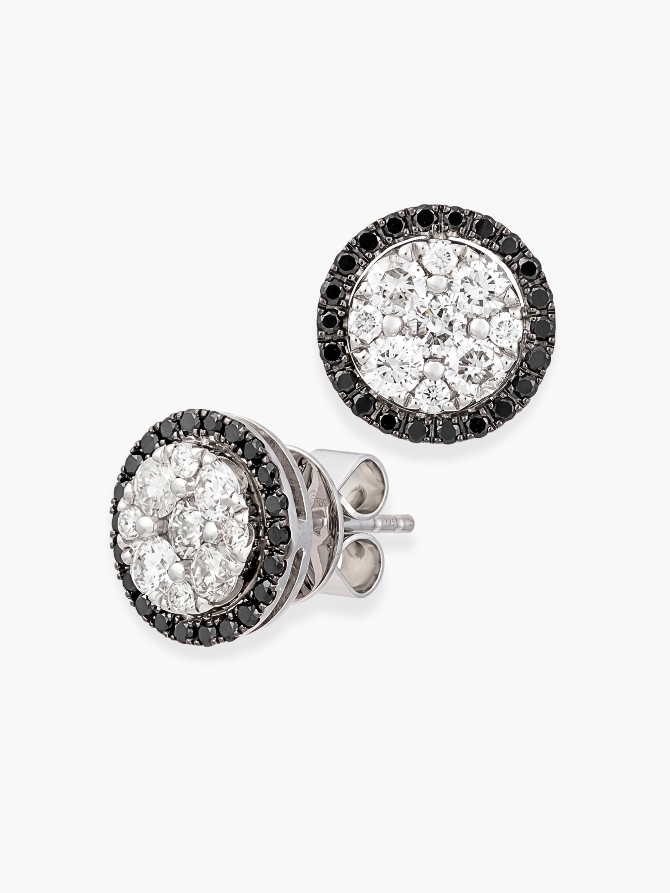 18k Black and White Diamonds Earrings