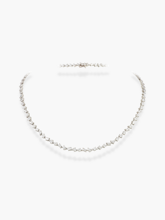 18k White Gold Fancy Diamond Necklace