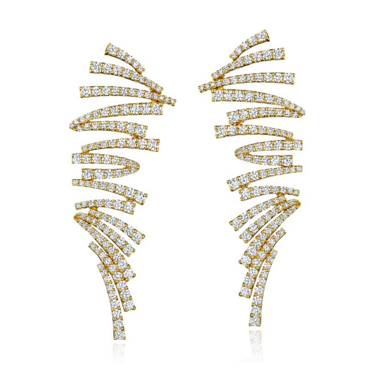 18k Yellow Gold High End Collection Diamond Zig Zag