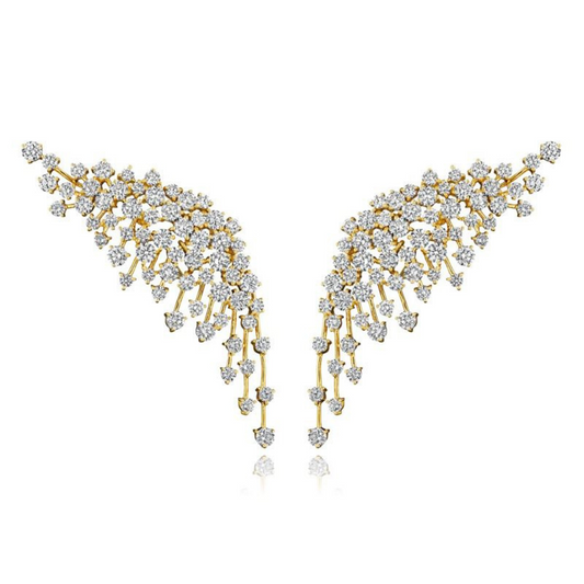 18k Yellow Gold Diamond Hueb Earrings