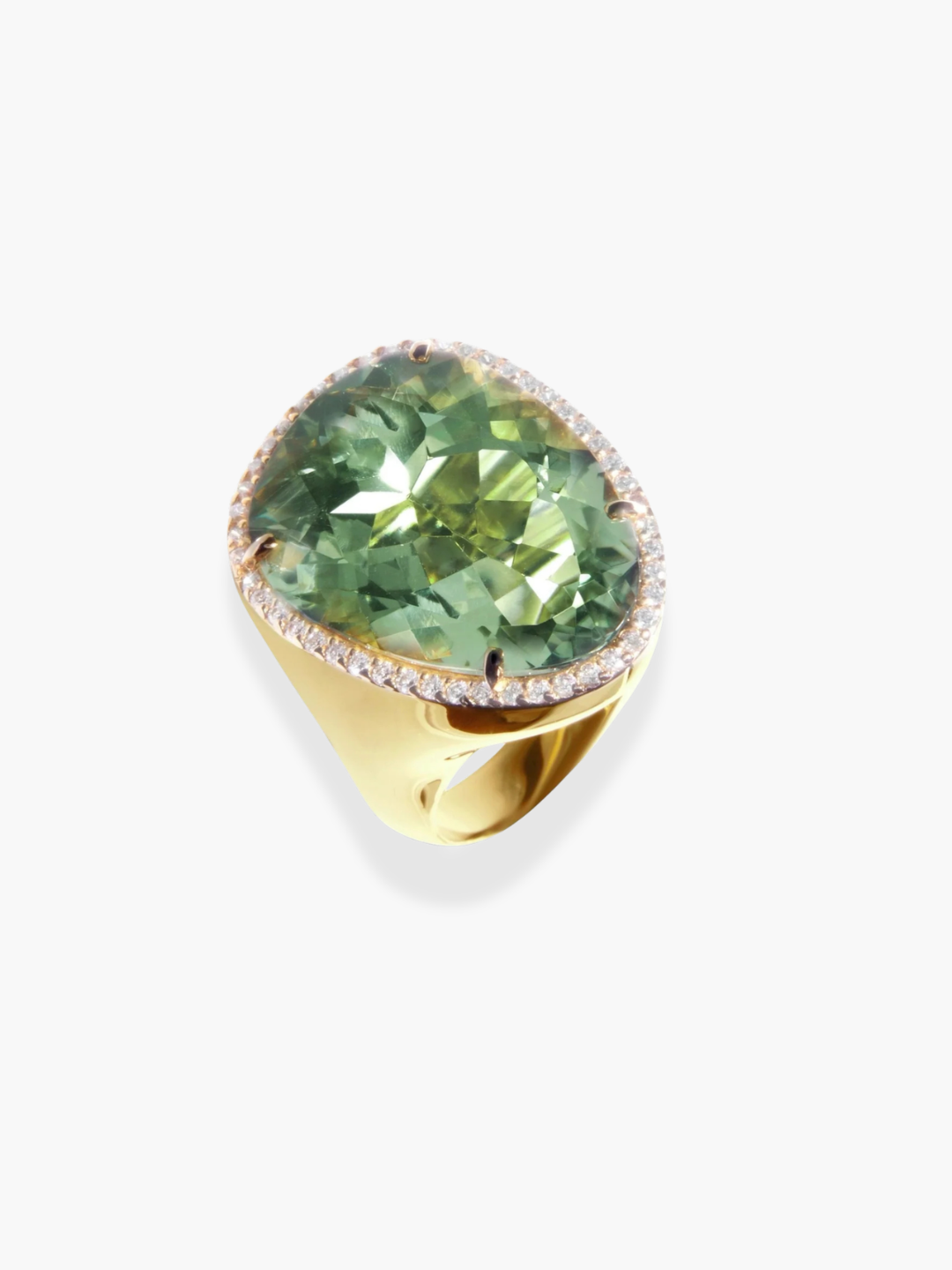 18k Yellow Gold and Prasiolite Maraoaga Ring