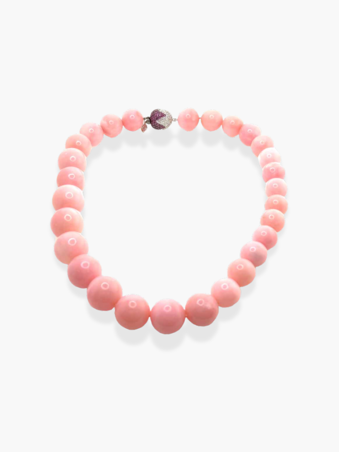 18k Rose Gold 20x14cms Pink Opal Beads Amelie Statement Necklace