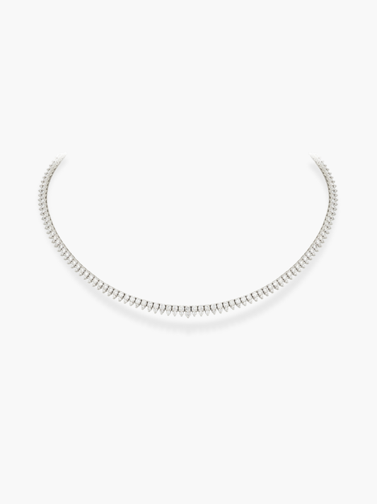 18K White Gold Diamond Tennis Necklace