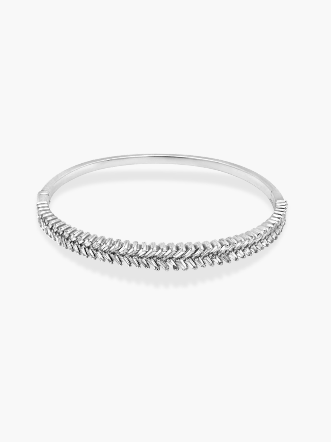 18K White Gold Diamond Bangle