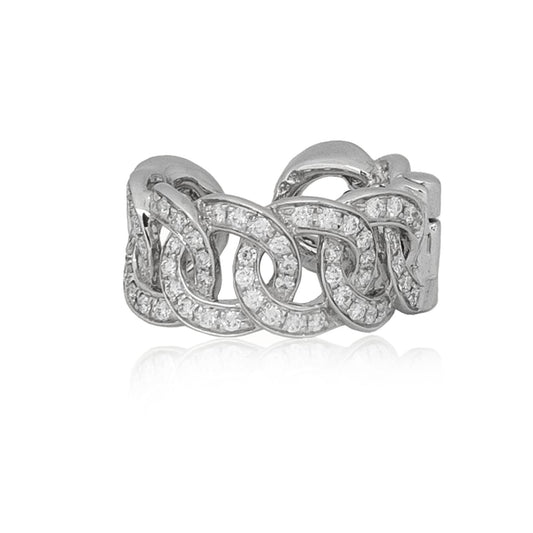 18k white gold diamond cuff