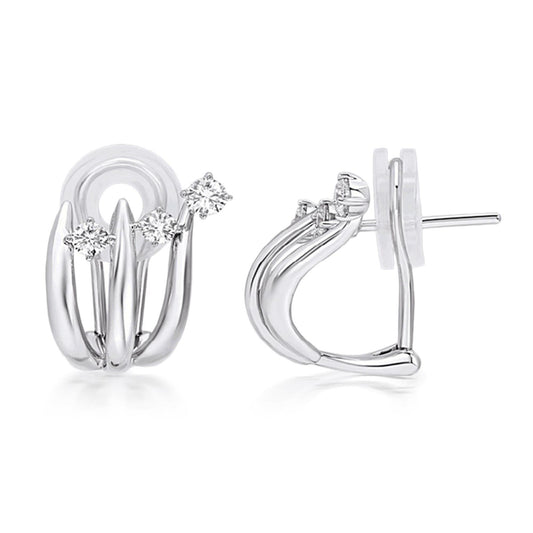 18k white gold diamond earrings